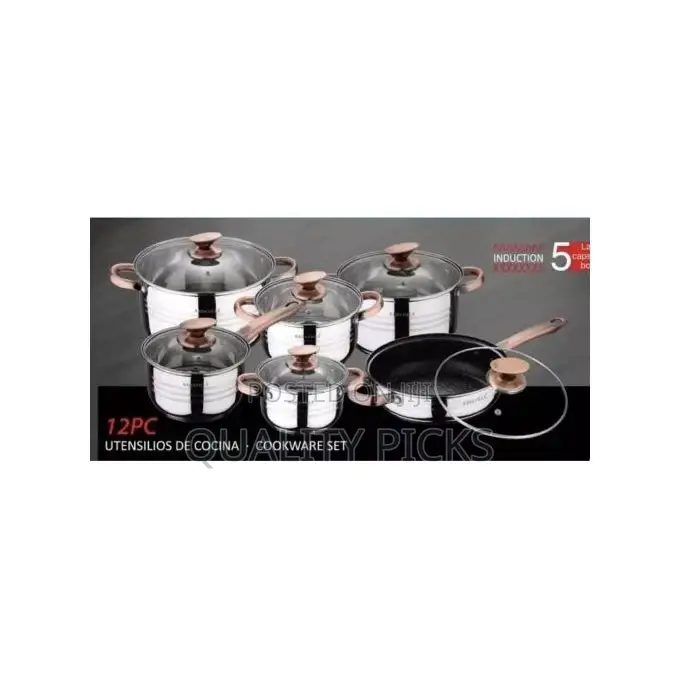 Kaisa Villa 12 Pieces Flash Heavy Stainless Steel Saucepans