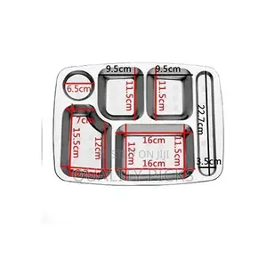 Stainless Steel Rectangle 6 In1 Component Dinner Plate Tray