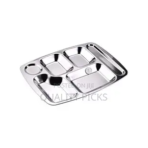 Stainless Steel Rectangle 6 In1 Component Dinner Plate Tray