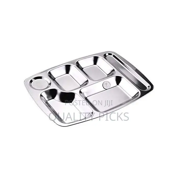 Stainless Steel Rectangle 6 In1 Component Dinner Plate Tray