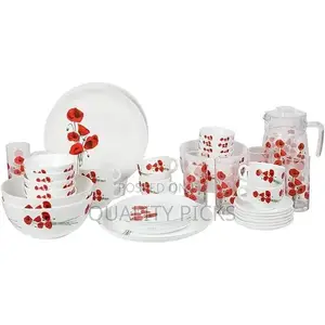 Luminarc Hypnosis Plates, Cups, Bowls Glass Dinnerware Set