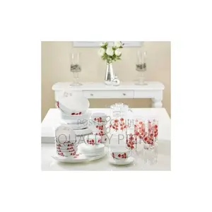 Luminarc Hypnosis Plates, Cups, Bowls Glass Dinnerware Set