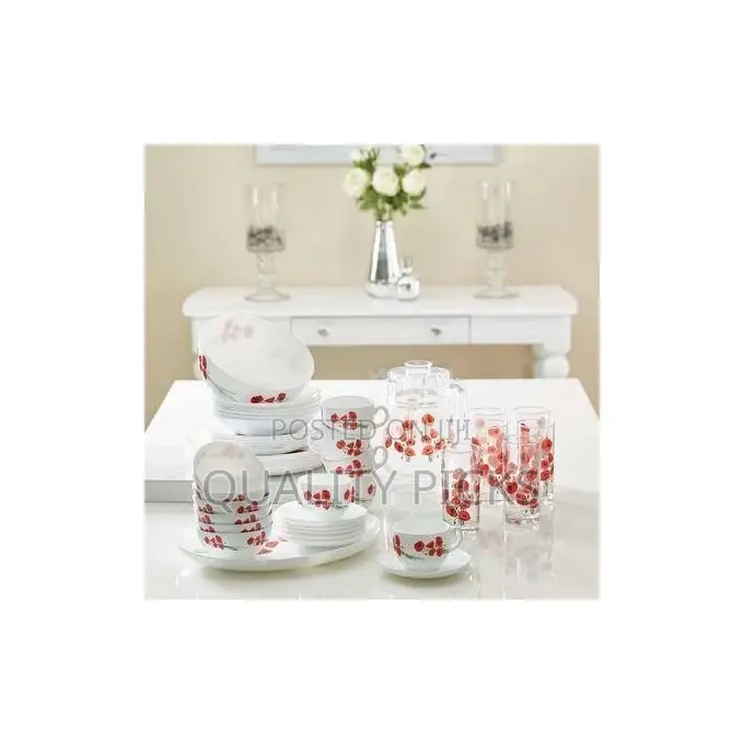 Luminarc Hypnosis Plates, Cups, Bowls Glass Dinnerware Set