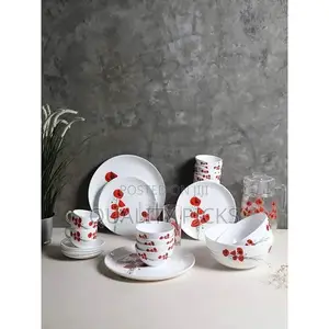 Luminarc Hypnosis Plates, Cups, Bowls Glass Dinnerware Set