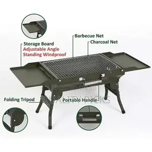 Portable Briefcase Charcoal Barbecue Grill Foldable