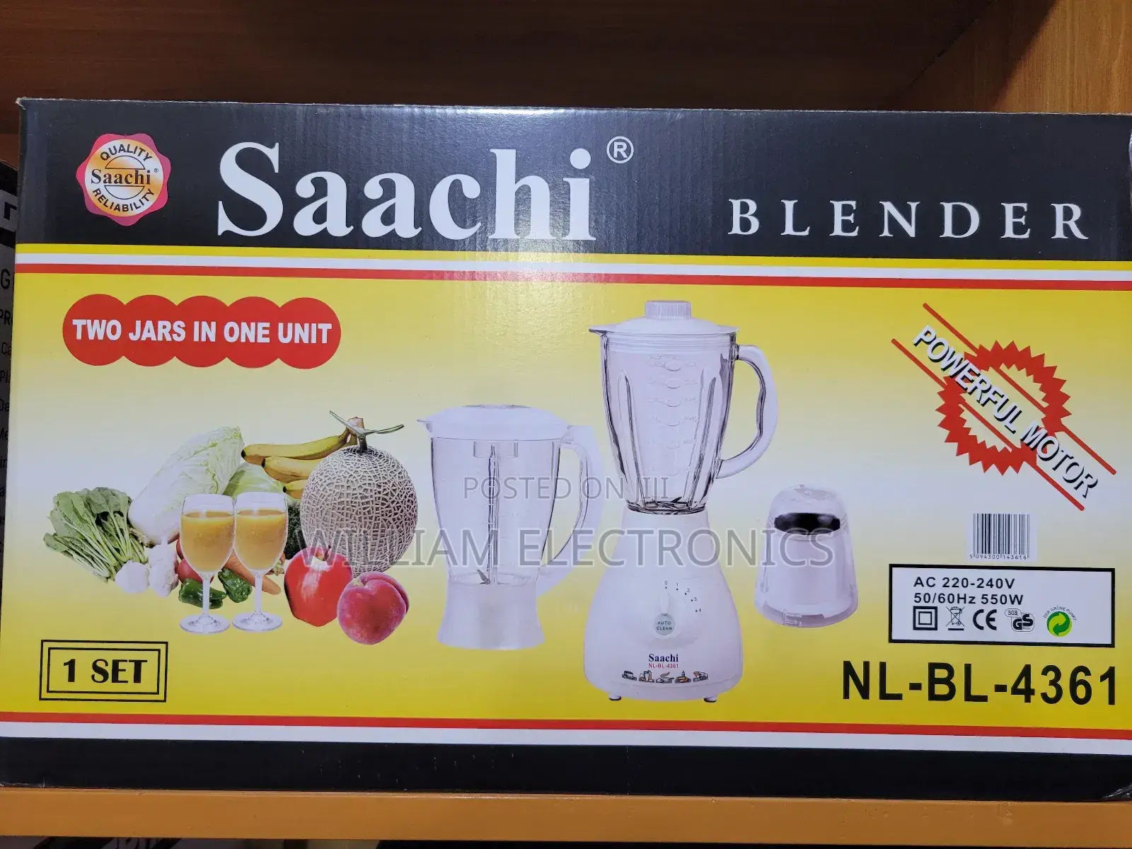 White Saachi 3in1 Blender/Electric Saachi Blender 1.5L