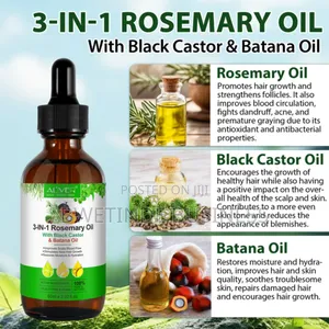 3-in-1 Rosemary Oil With Black Castor and Batana Oil