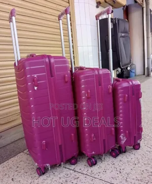 3pcs Set of Waterproof Rubber Suitcase - Colour Varies
