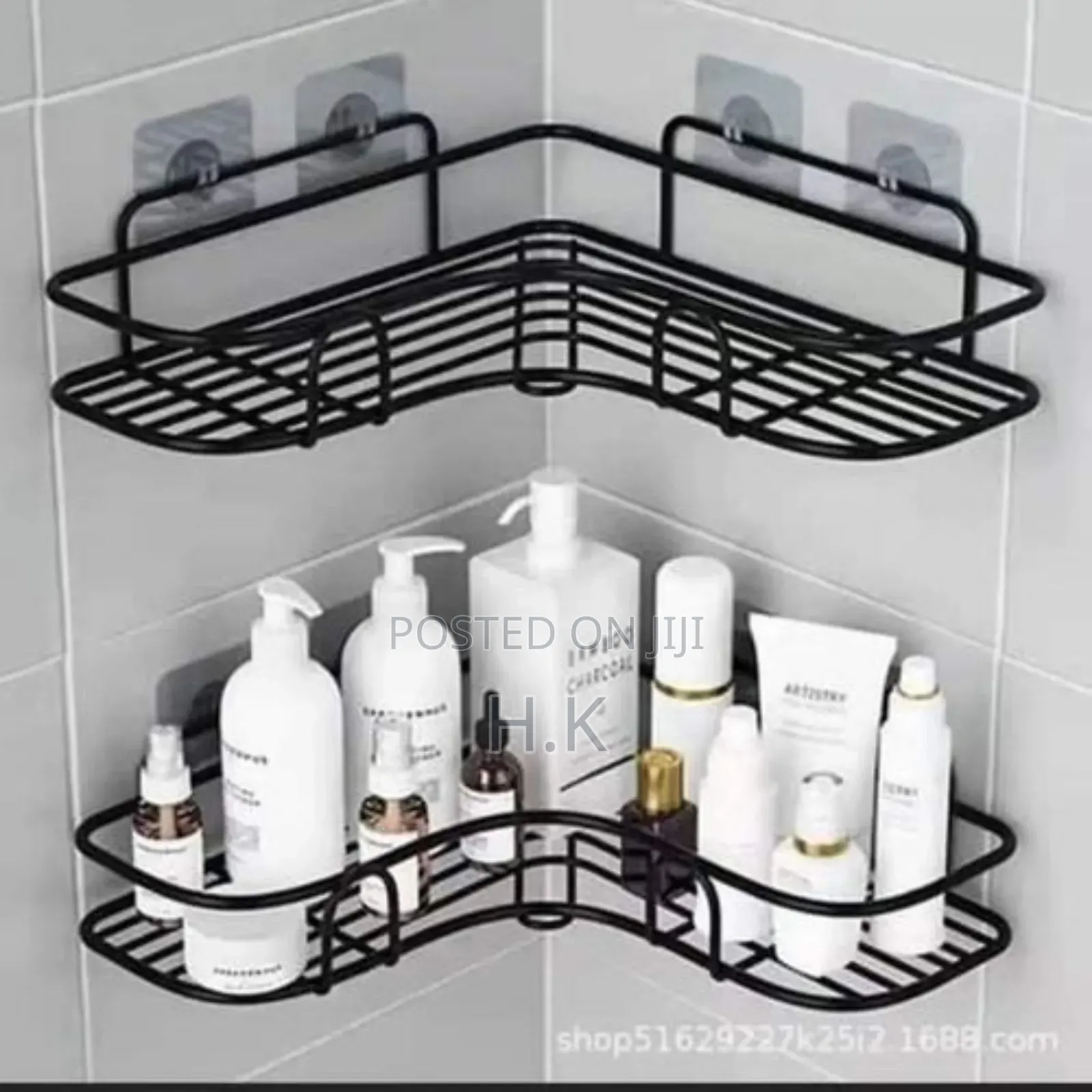 Metallic Bathroom Shelves (2pcs Set)