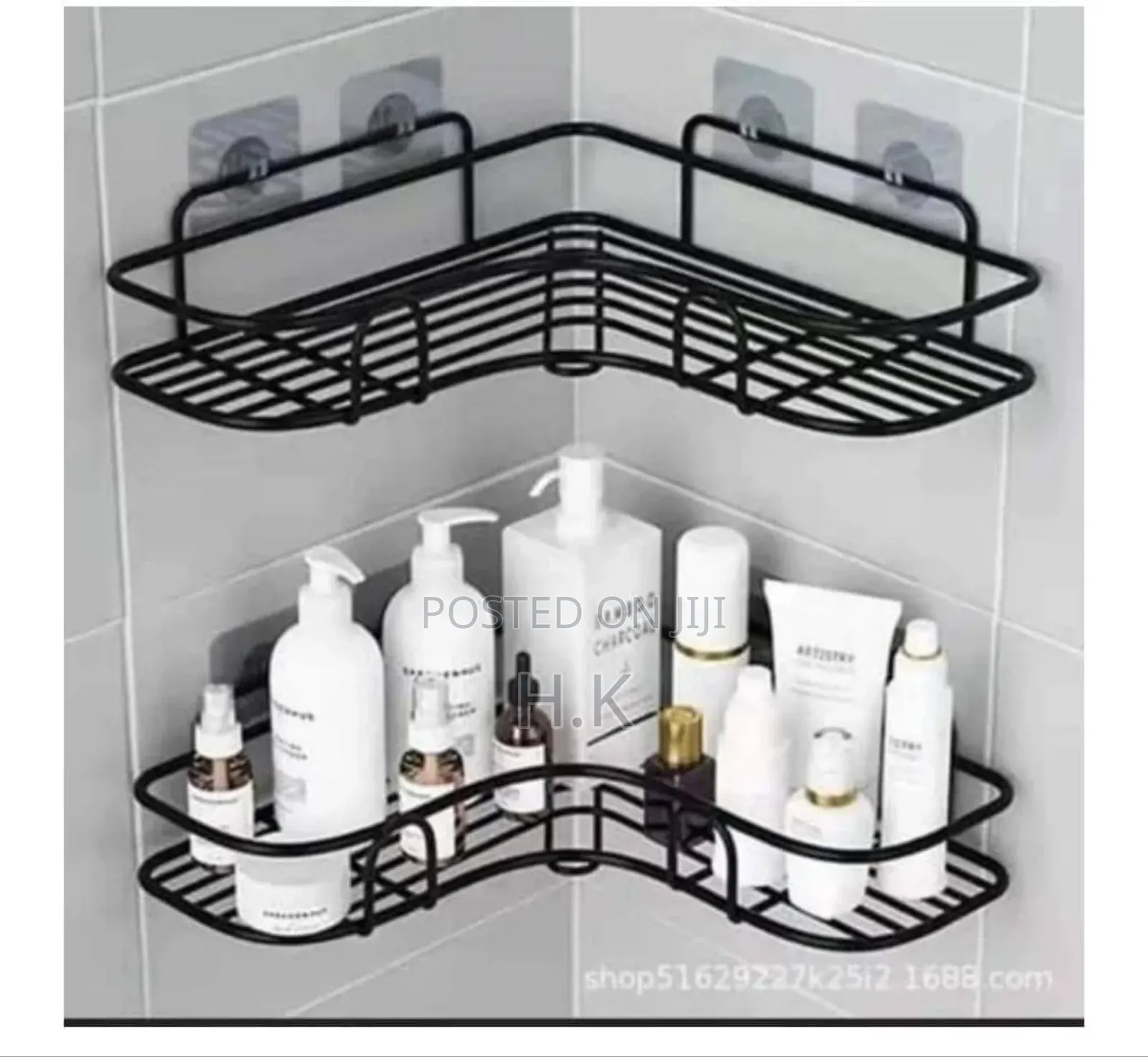 Metallic Bathroom Shelves (2pcs Set)