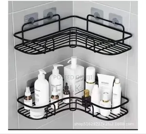 Metallic Bathroom Shelves (2pcs Set)