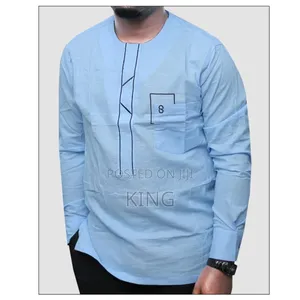 Kitengi African Wear Shirt. Sky Blue Kaftan