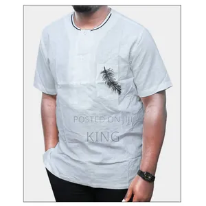 Kitengi African Wear Shirt. White Kaftan
