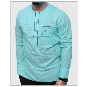 Kitengi African Wear Shirt. Lit Green Kaftan
