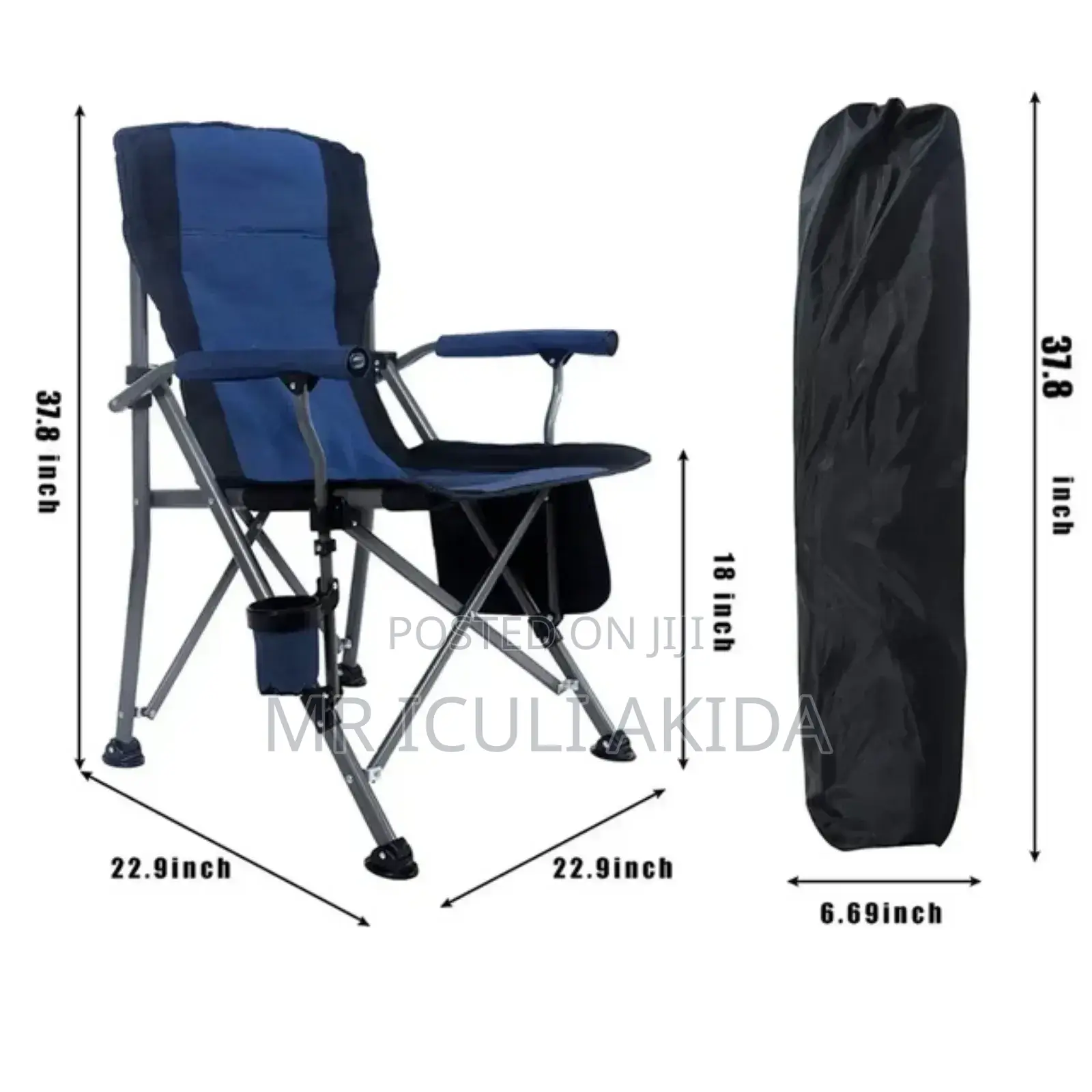 Smart Couch Heavy-Duty Foldable Camping Chair With Armrest