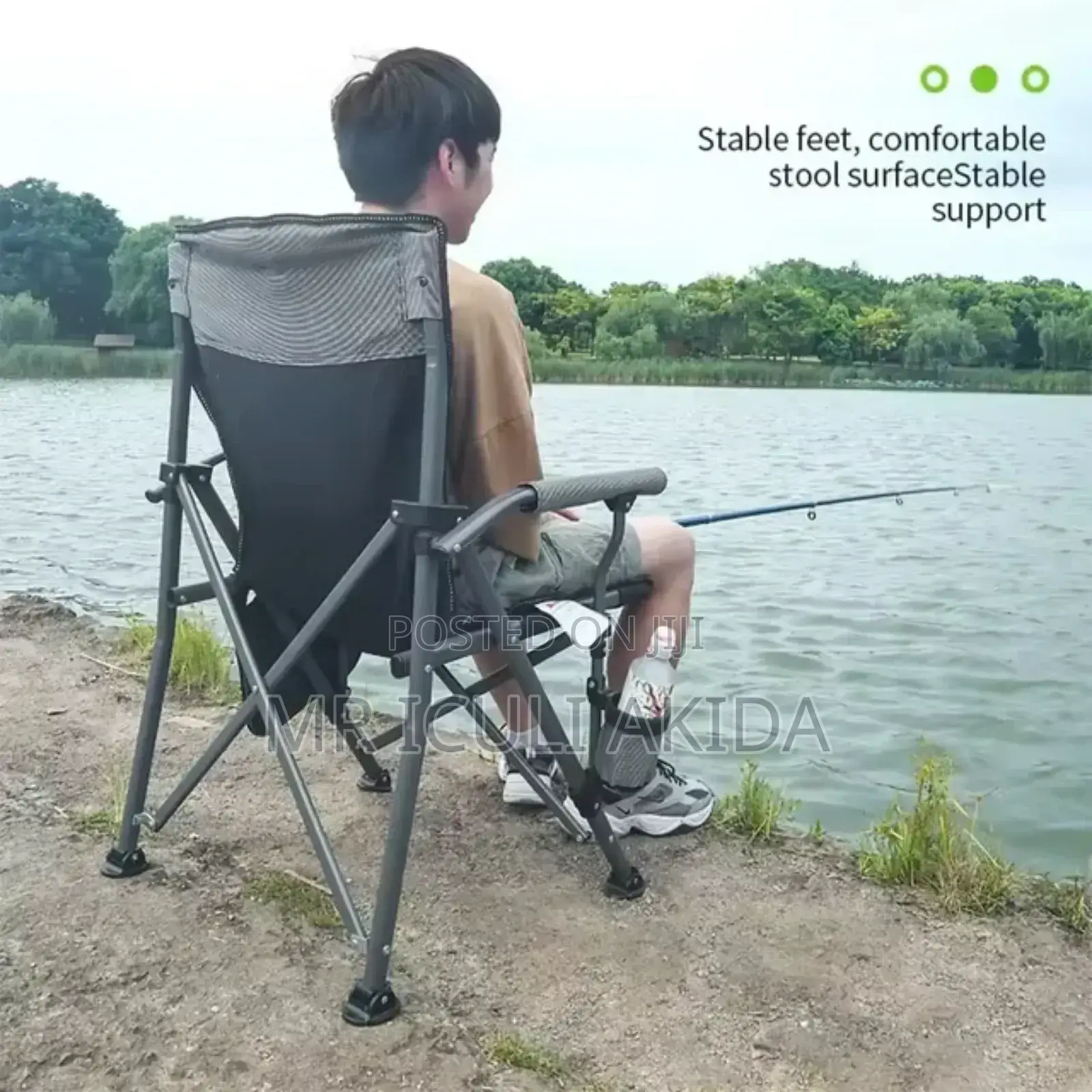 Smart Couch Heavy-Duty Foldable Camping Chair With Armrest