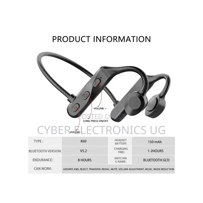 Bone Conduction Bluetooth Headsets Wireless Earphones