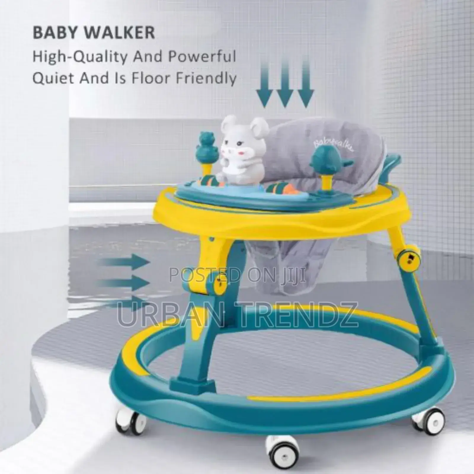 Baby Walker Adjustable Height, Multi-Function Anti-Rollover
