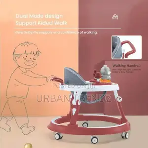 Baby Walker Adjustable Height, Multi-Function Anti-Rollover