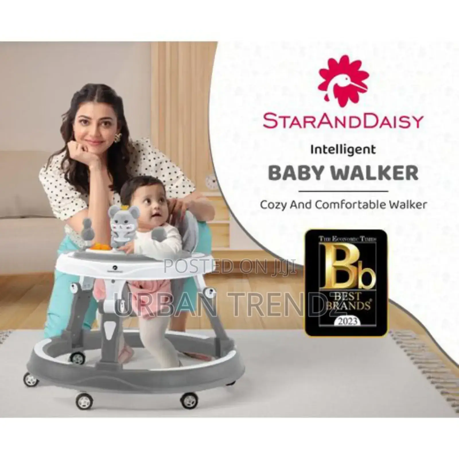 Baby Walker Adjustable Height, Multi-Function Anti-Rollover