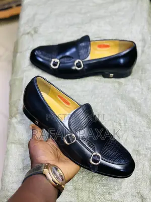 Original John Foster Double Buckle Leather Loafers