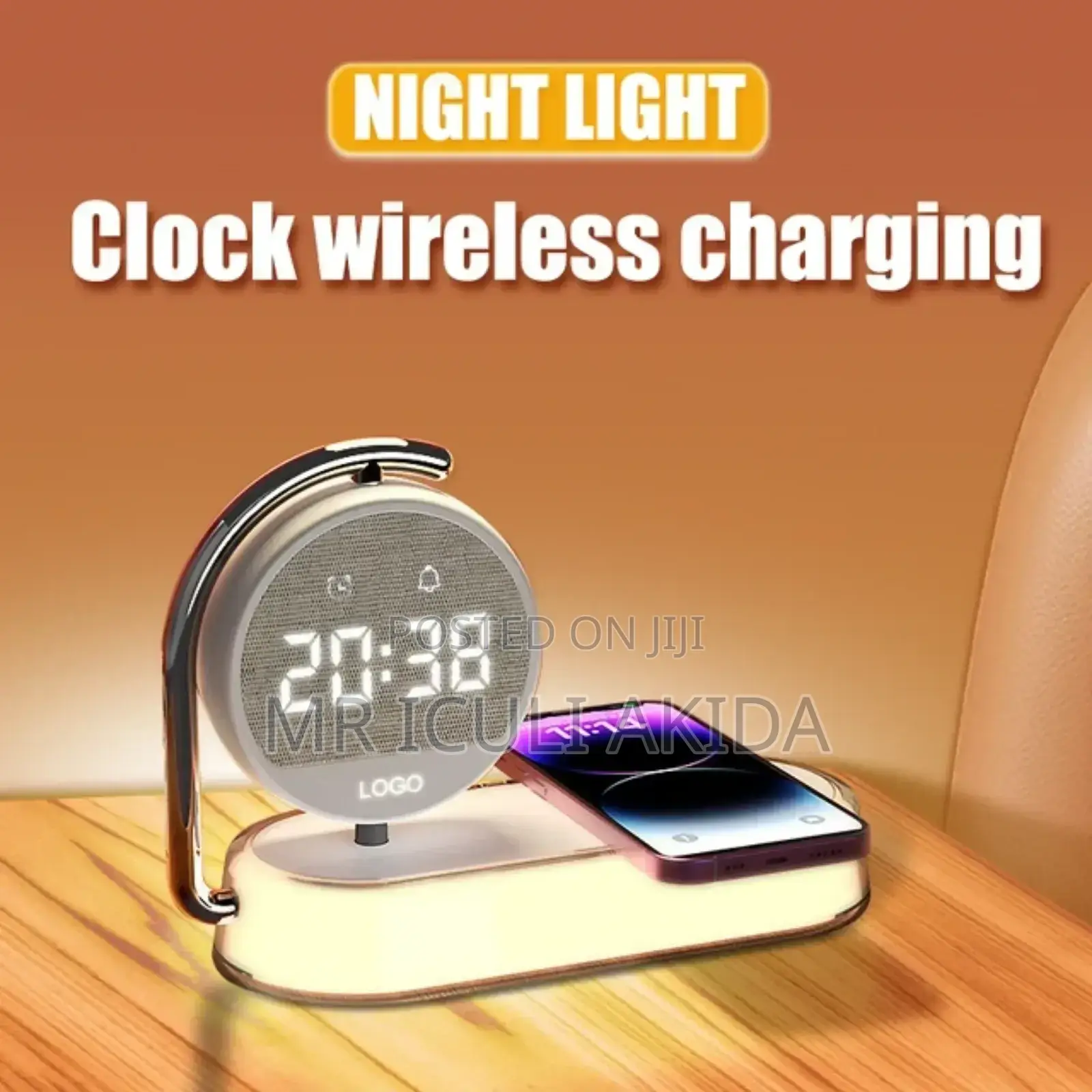 Smart Wireless Charger With Digital Night Light Alarm Clock