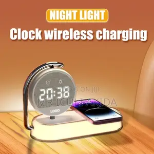 Smart Wireless Charger With Digital Night Light Alarm Clock