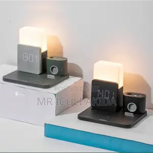 Wireless Charger WTH Digital Alarm Clock Warm Night Light