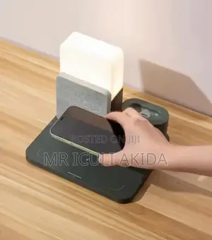 Wireless Charger WTH Digital Alarm Clock Warm Night Light
