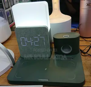 Wireless Charger WTH Digital Alarm Clock Warm Night Light