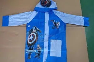 Deluxe High Quality Captain America Hooded Raincoat for Kids