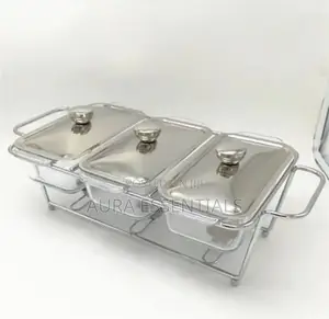 New Design 1.5lx 3pans Buffet Stainless Food Warmer Set