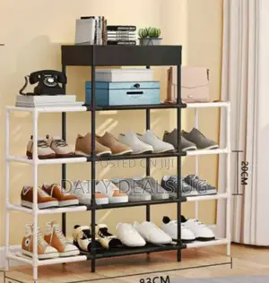 Metallic 4 Layer Shoe Rack