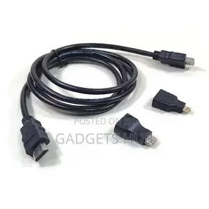 3 in 1 HDTV HDMI Cable 1.5m- Black (New)