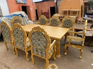 Chester Mahogany Gold Dining Set