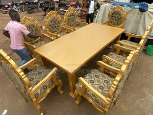 Chester Mahogany Gold Dining Set