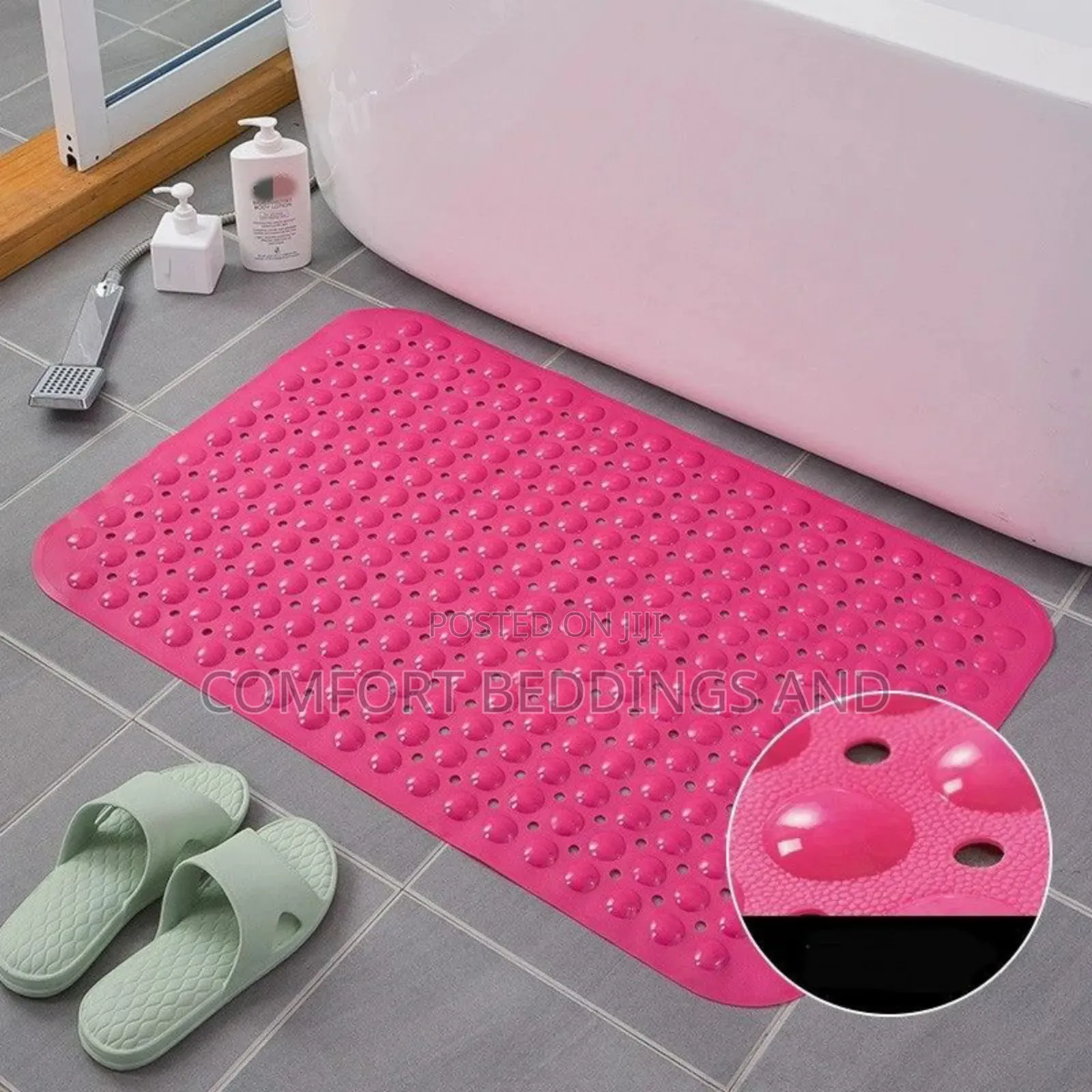 Anti-Slippery Rubber Bathmats Mat Pink