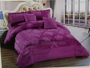 King Size Velvet Bedcover 6 PCS Purple