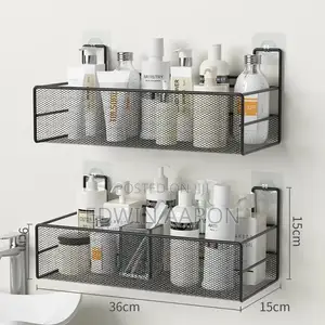 2pcs Bathroom Shelves Organizer/Black