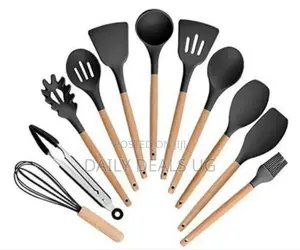Kitchen Black Silicone Utensils Set