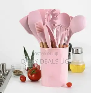 Pink Silicone Utensils Set
