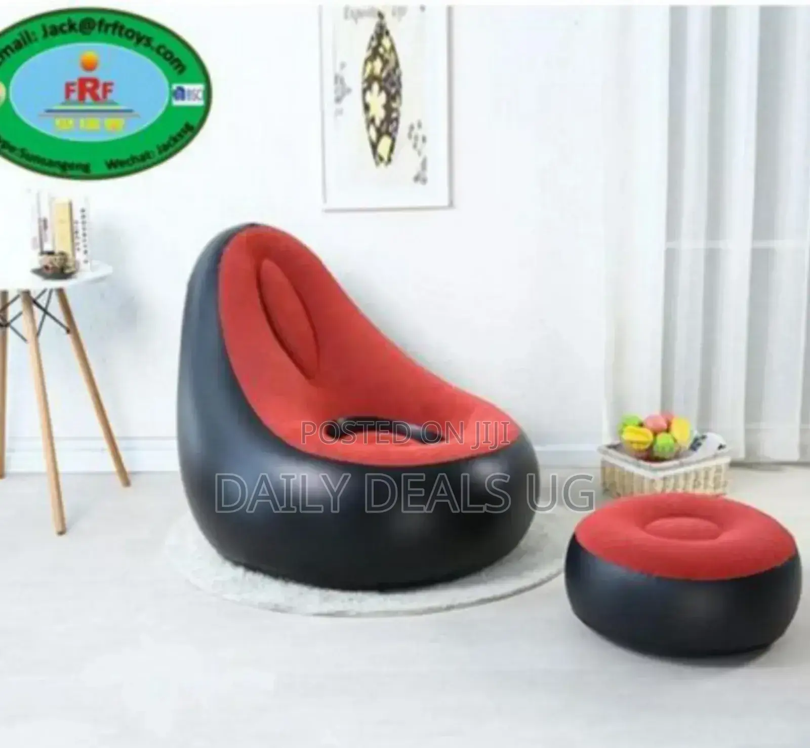 Red and Black Sofa Chair
