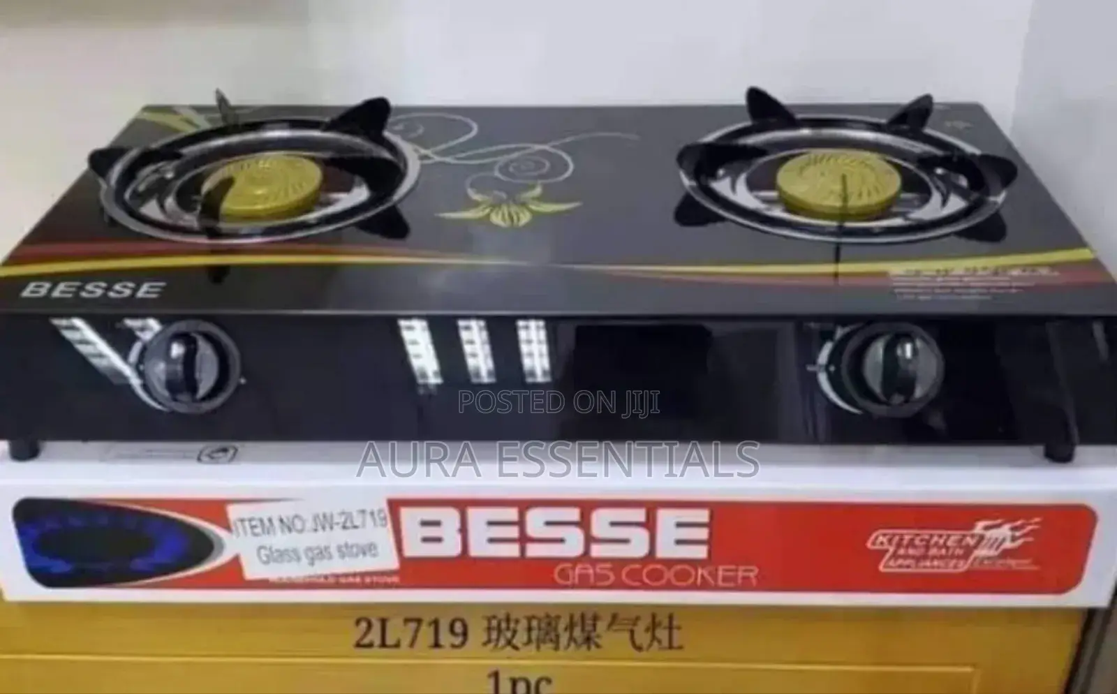 Glass Top 2 Burner Gas Cooker