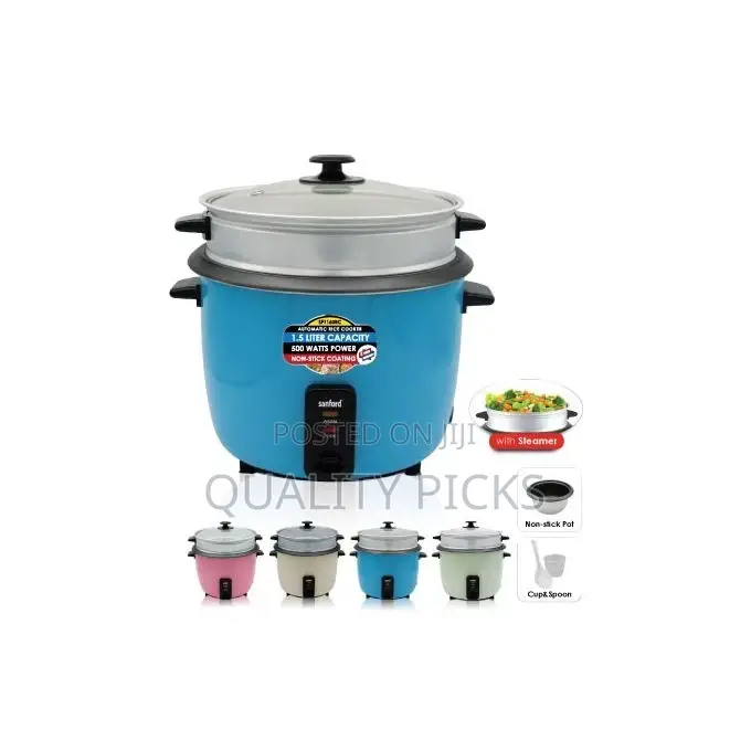 Sanford 1.5 Litre Rice Cooker Steamer Pot- Multi-Colour .