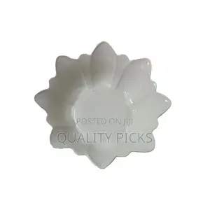 Flower Designed Salad Bowl - White