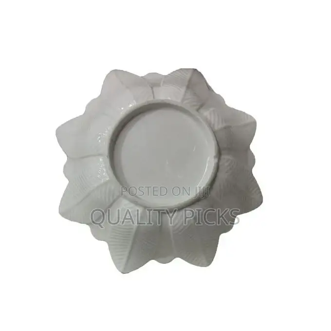Flower Designed Salad Bowl - White