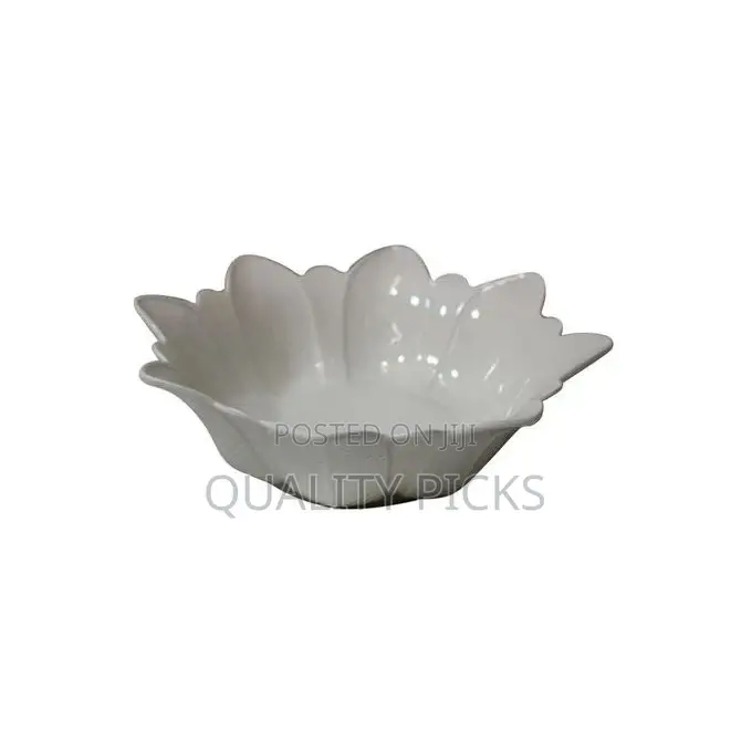 Flower Designed Salad Bowl - White