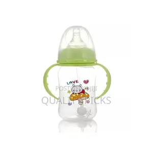 240ml Milk Glass Baby Feeding Bottle - Multi-Colours.