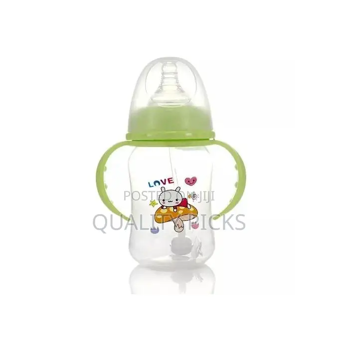 240ml Milk Glass Baby Feeding Bottle - Multi-Colours.