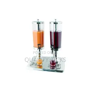 3L Twin Jar Juice Beverage Dispenser With Tap and Ice Tube
